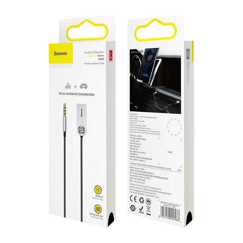 Baseus BA01 Bluetooth Audio Empfänger | 3.5mm Klinke | USB | Schwarz