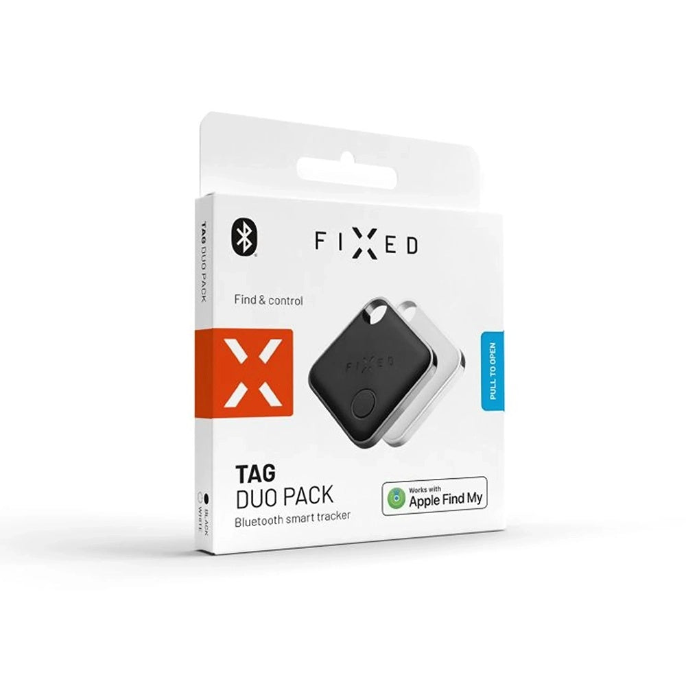 Fixed SmartTag Duo voor iOS, Set 2 Stuks, Wit / Zwart