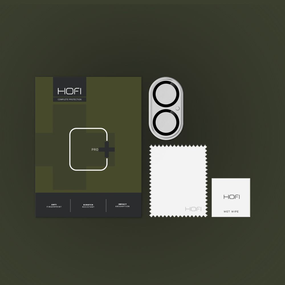 Beschermfolie Achtercamera HOFI CAM PRO+ voor Apple iPhone 16 Plus / 16, Gehard Glas, Zwart