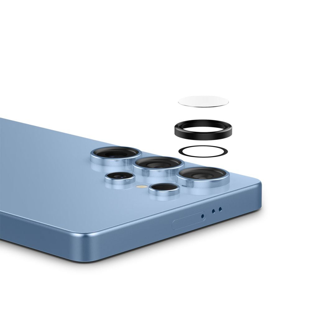 Beschermfolie Achtercamera Spigen GlastR EZ FIT Optik Pro HD voor Samsung Galaxy S25 Ultra S938, Gehard Glas, Set van 2 stuks, Zwart