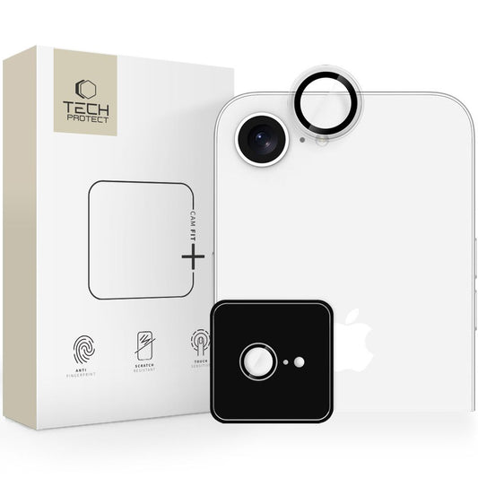Beschermfolie achtercamera Tech-Protect CamRing Fit+ voor Apple iPhone 16e, Gehard Glas