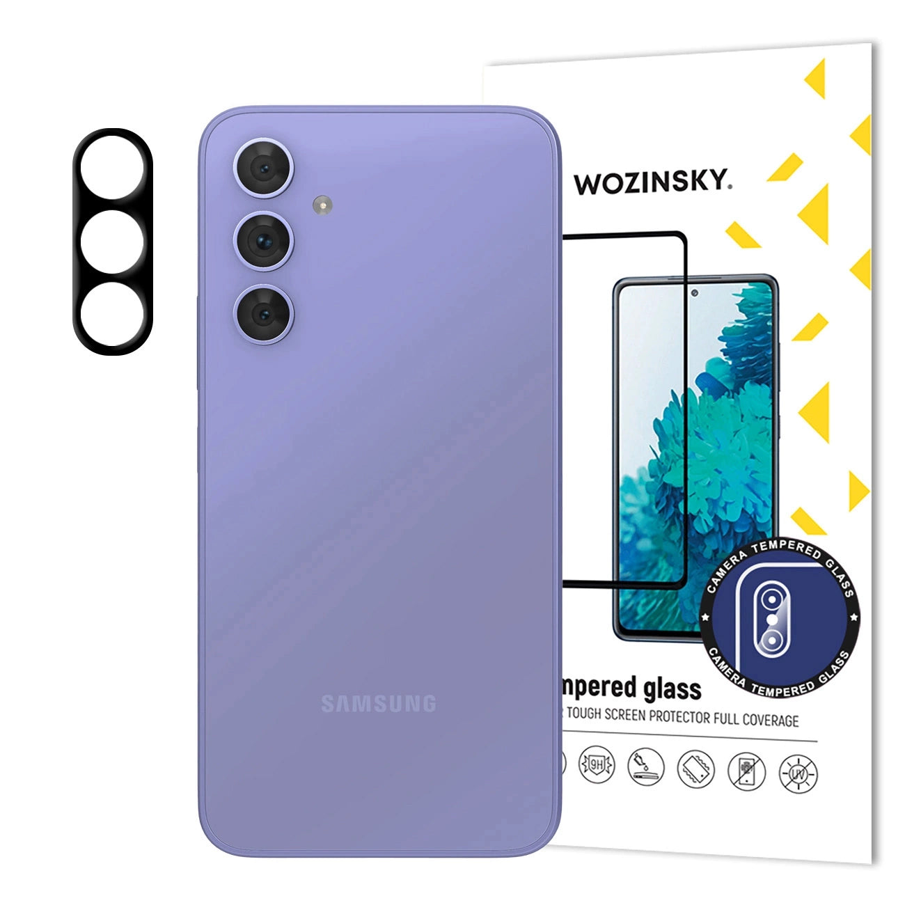 Film de protection pour caméra arrière WZK pour Samsung Galaxy S25+ S936, Verre trempé, Noir