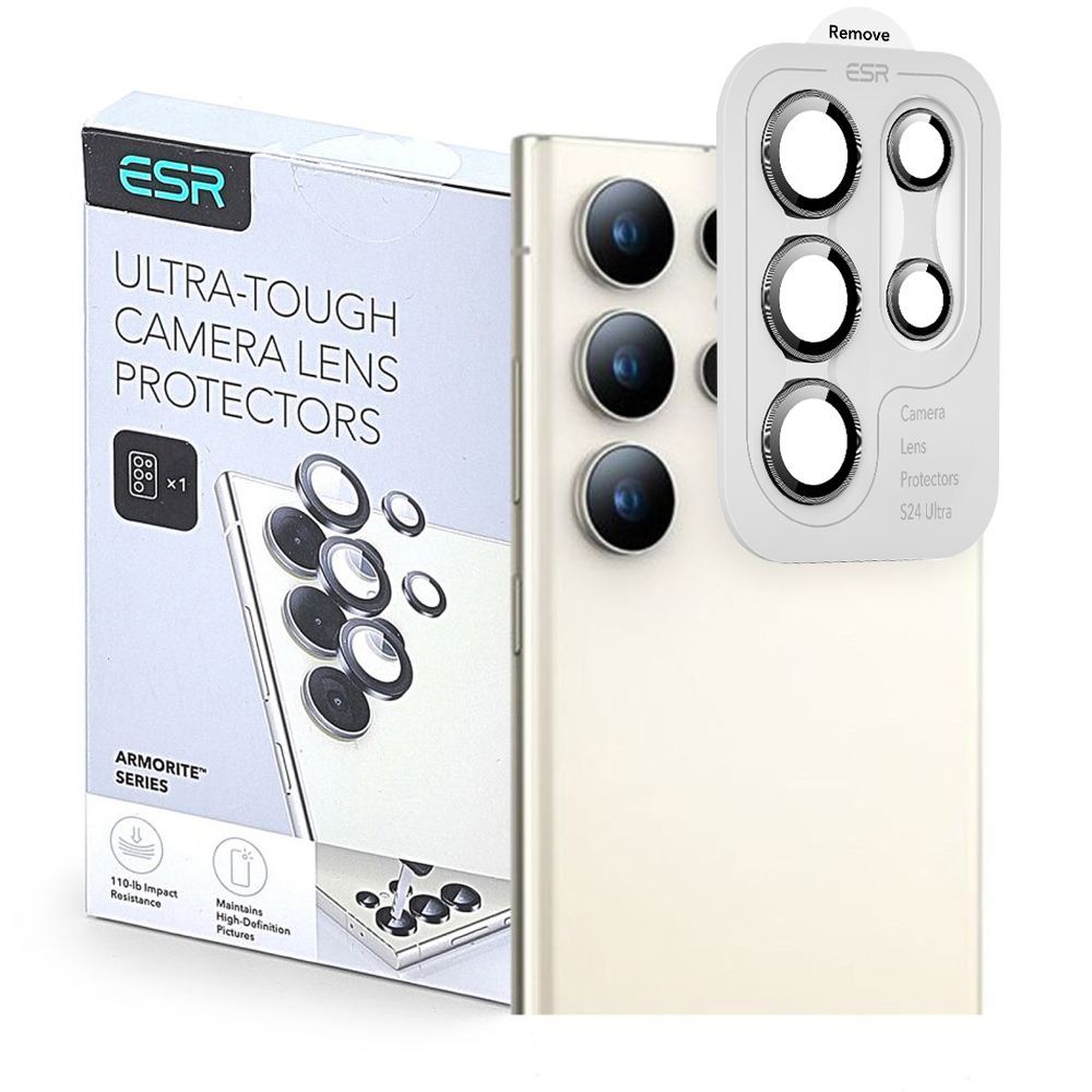 Film de protection Caméra Arrière ESR Armorite pour Samsung Galaxy S25 Ultra S938, Verre Trempé, Noir
