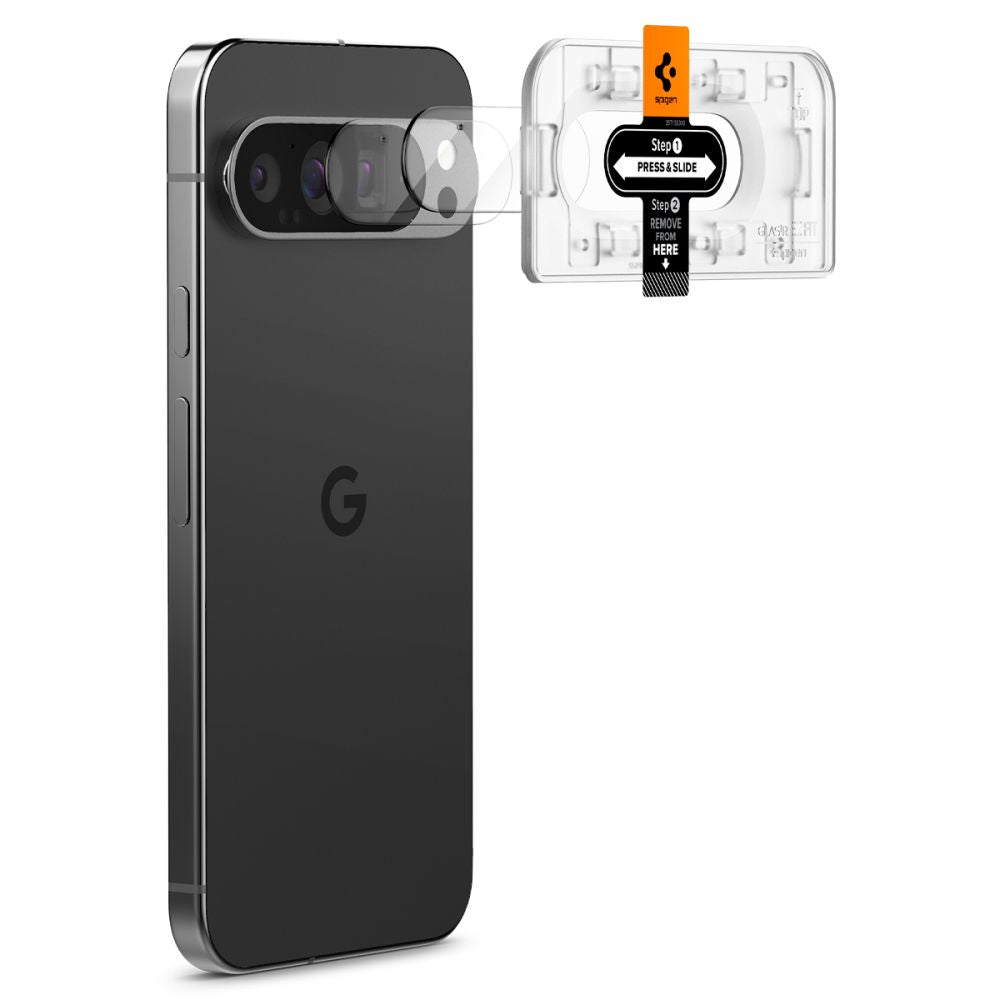Film protecteur pour caméra arrière Spigen EZ FIT pour Google Pixel 9 Pro, Glass Protected, Set 2 pieces AGL08444