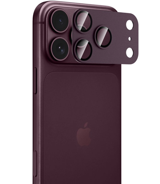 Schutzfolie für die Rückkamera Tech-Protect CamFull Fit+ für Apple iPhone 18 Pro Max, gehärtetes Glas, Burgunderrot