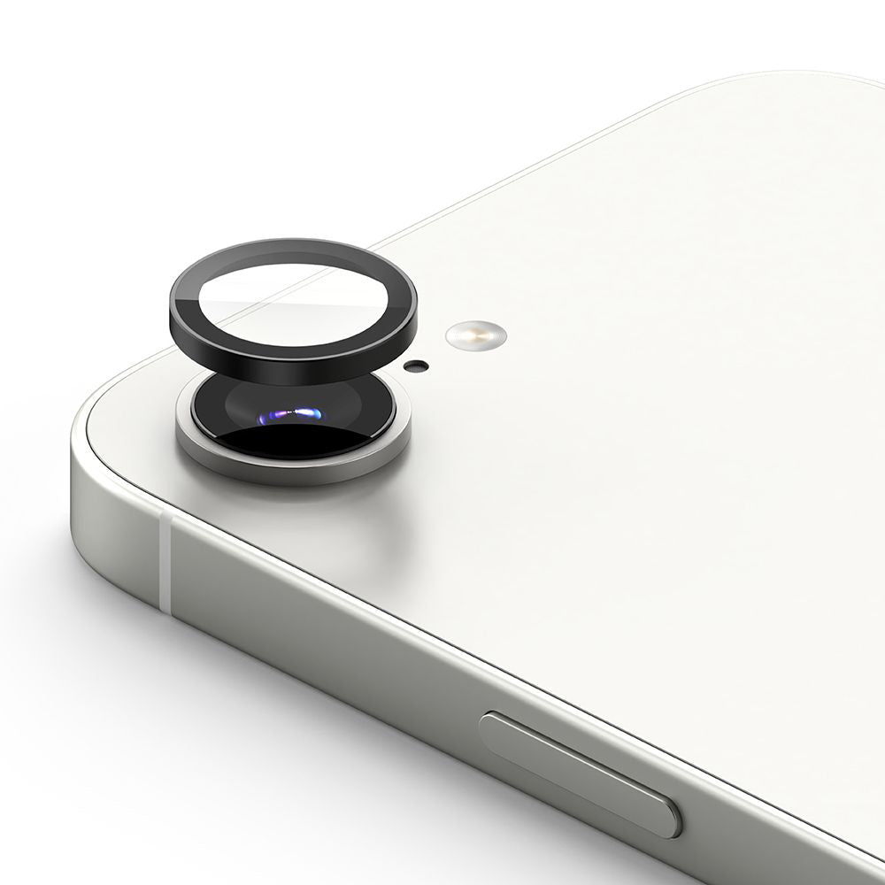 Film de protection Ringke pour caméra arrière Apple iPhone 17e / 16e, Verre trempé, Lot de 2 pièces, Noir