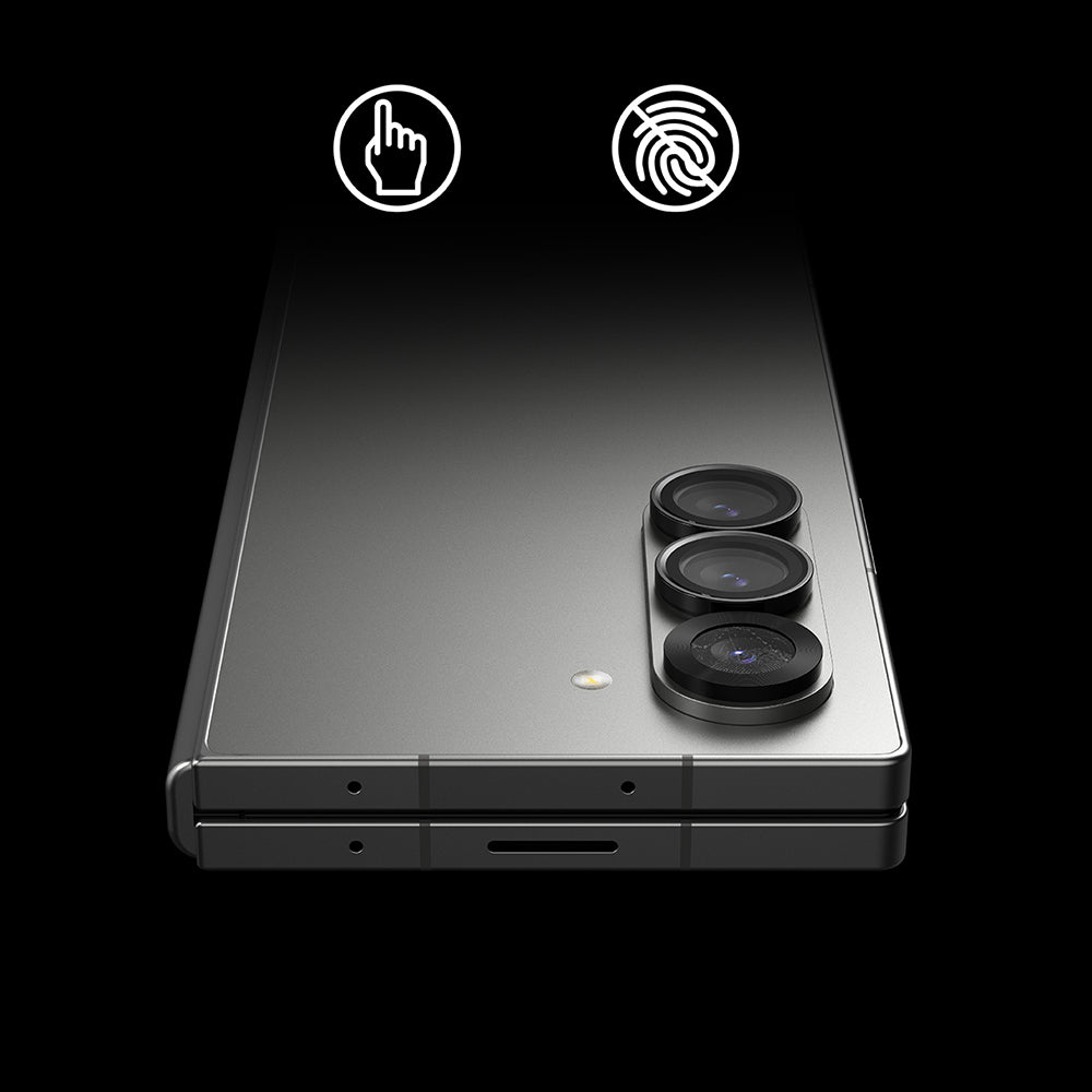 Beschermfolie Ringke Achtercamera voor Samsung Galaxy Z Fold6 F956, Gehard Glas, Set van 2 stuks, Zwart