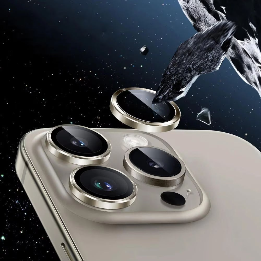 Beschermfolie Tech-Protect CamRing Fit+ voor de achtercamera van Apple iPhone 17, Gehard Glas, Zwart