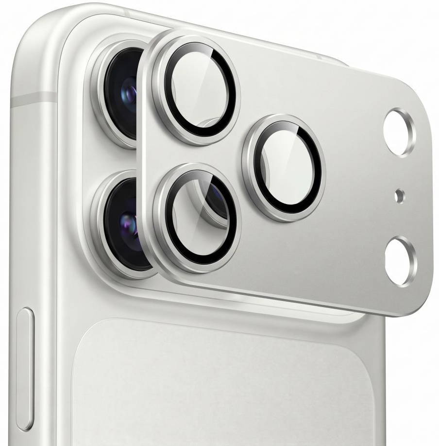 Beschermfolie Achtercamera Tech-Protect CamFull Fit+ voor Apple iPhone 18 Pro Max, Gehard Glas, Zilver