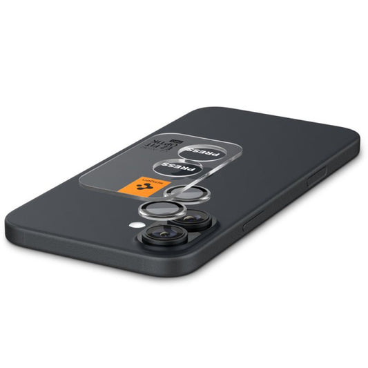 Spigen EZ FIT Rückkamera-Schutzfolie für Apple iPhone 16 Plus / 16, glasgeschützt, Set 2 Stück, transparent AGL07921