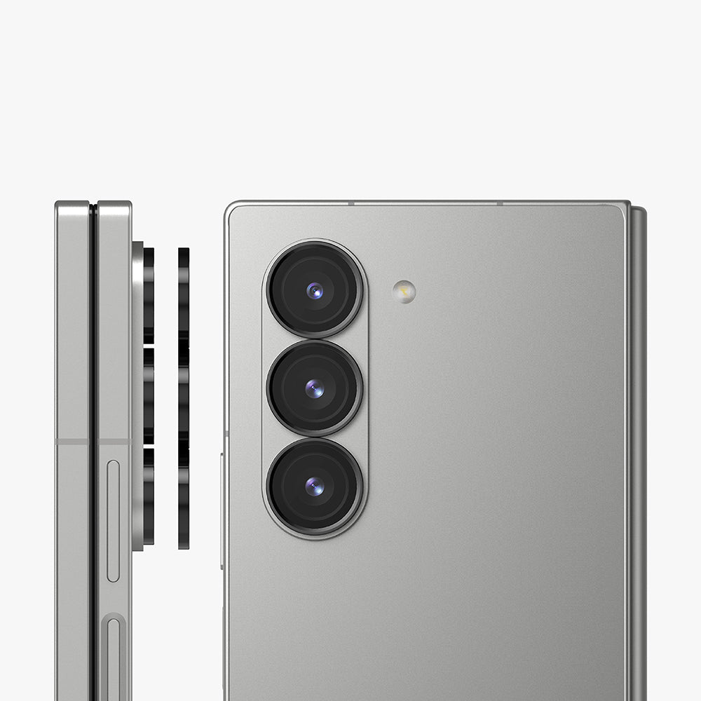 Beschermfolie Ringke Achtercamera voor Samsung Galaxy Z Fold6 F956, Gehard Glas, Set van 2 stuks, Zwart