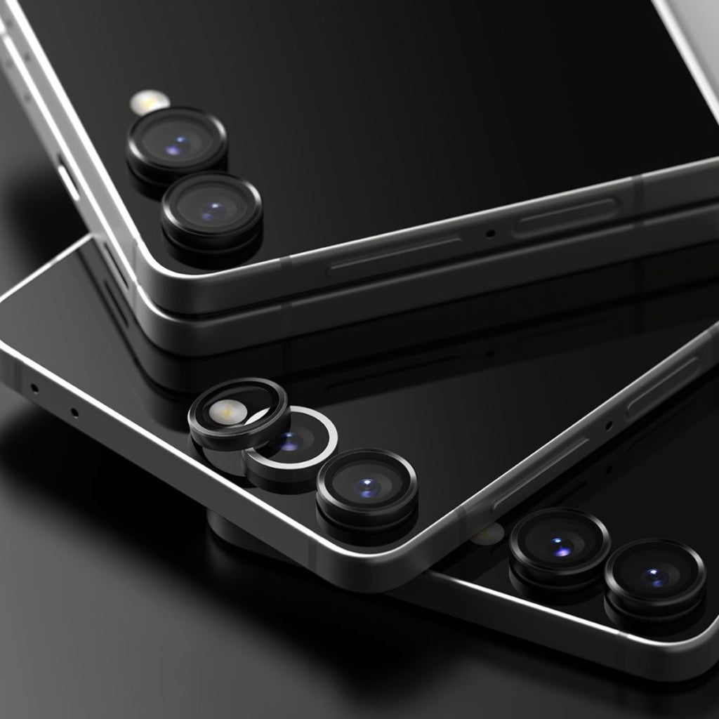 Beschermfolie Ringke Achtercamera voor Samsung Galaxy Z Flip7 F766, Gehard Glas, Set van 2 stuks, Zwart