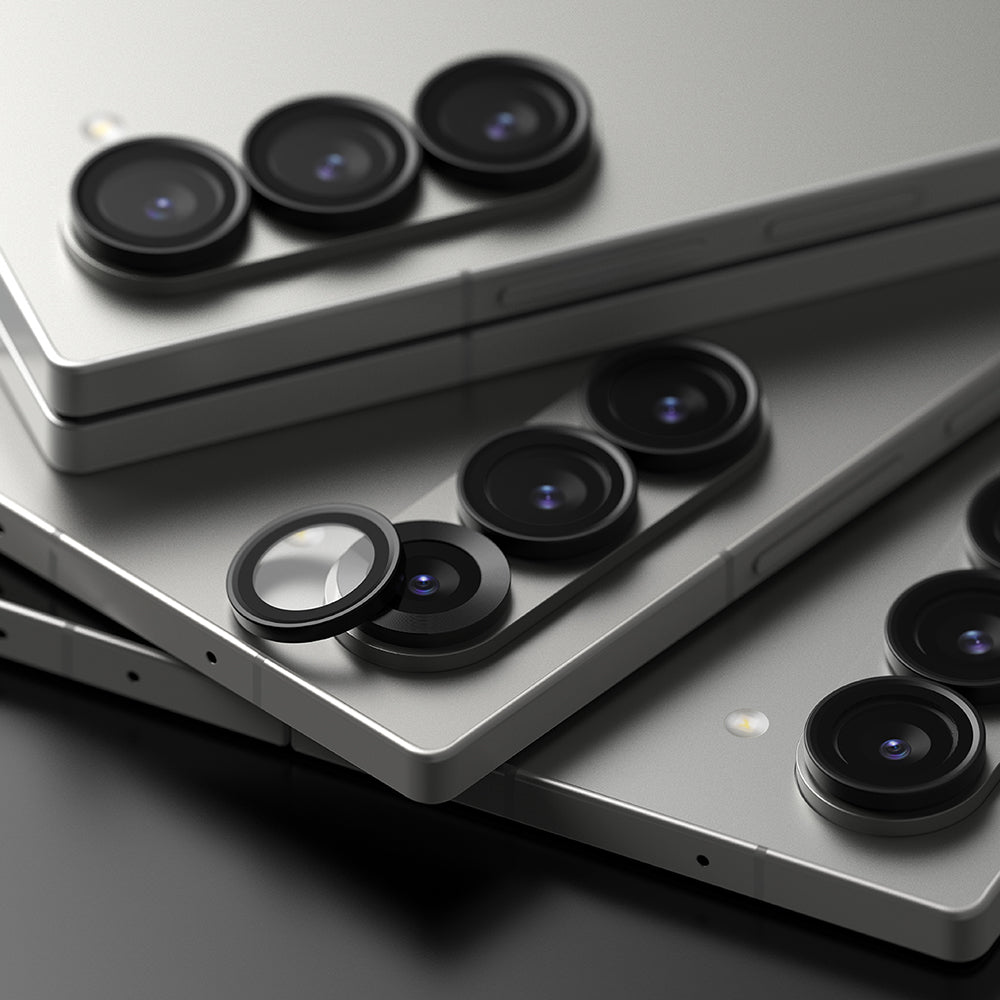 Beschermfolie Ringke Achtercamera voor Samsung Galaxy Z Fold6 F956, Gehard Glas, Set van 2 stuks, Zwart