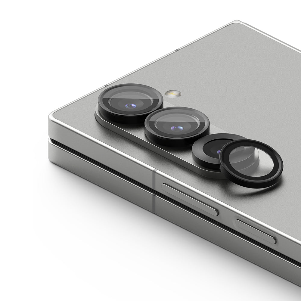 Beschermfolie Ringke Achtercamera voor Samsung Galaxy Z Fold6 F956, Gehard Glas, Set van 2 stuks, Zwart
