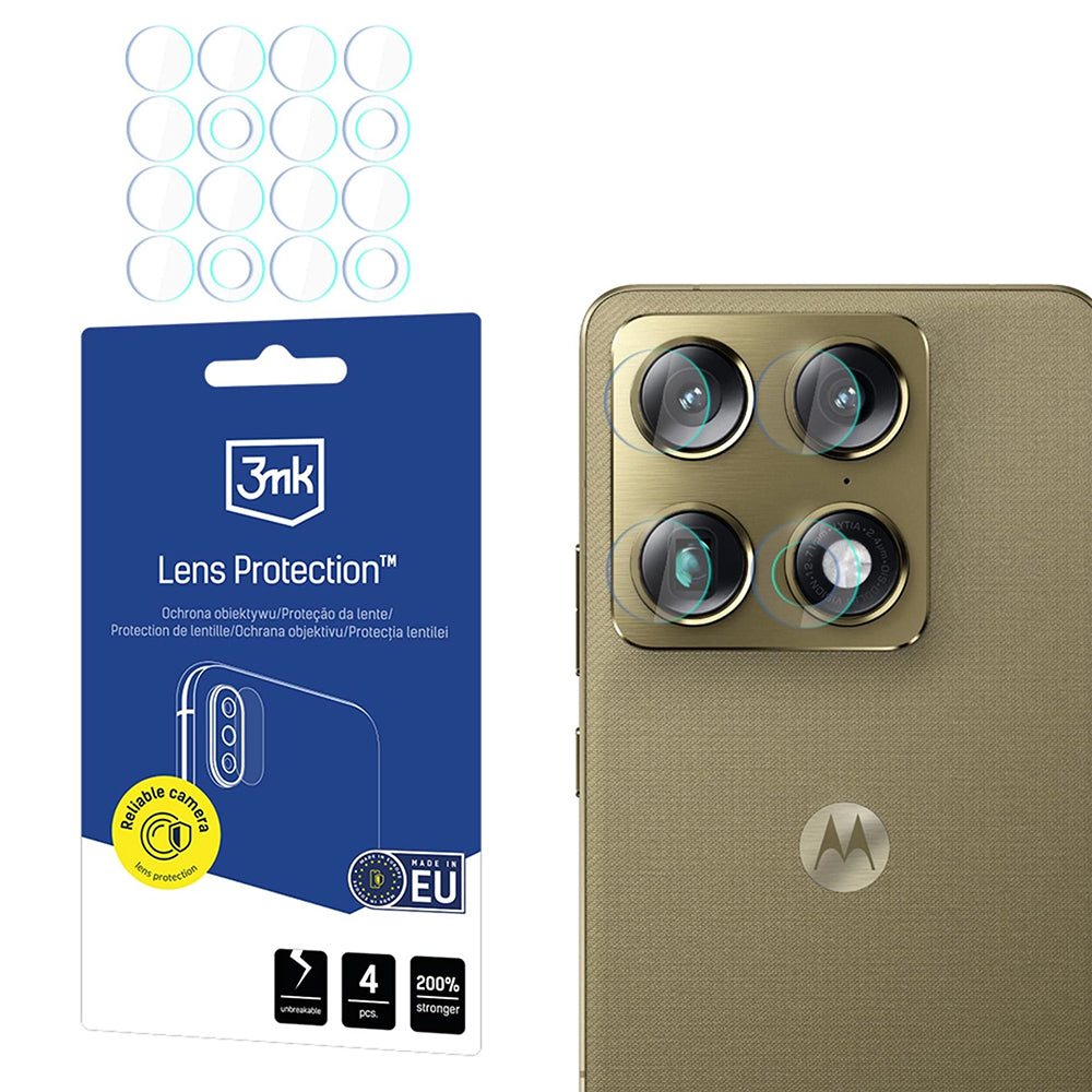 Schutzfolie für die Rückkamera 3MK Protection für Motorola Edge 70 Ultra / Signature, Flexibles Glas, Set mit 4 Stücken, Transparent