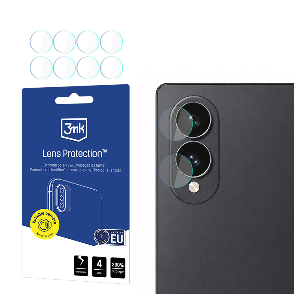 Film de protection pour caméra arrière 3MK Protection pour Samsung Galaxy Z Fold8 F971, Verre trempé, Lot de 4 pièces, Transparent