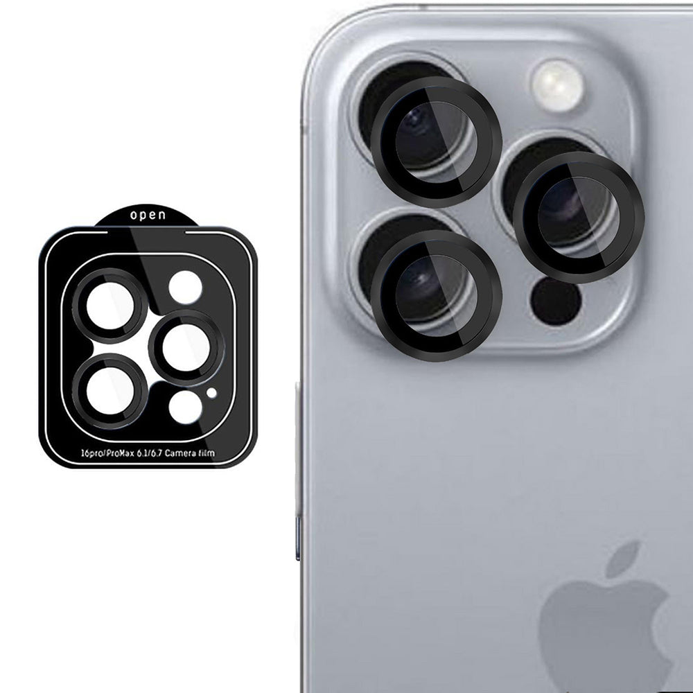 3MK Protection Pro Achtercamera Beschermfolie voor Apple iPhone 16 Pro Max / 16 Pro, Gehard Glas, Zwart