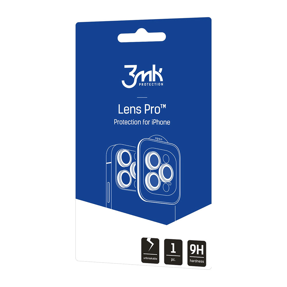 3MK Protection Pro Achtercamera Beschermfolie voor Apple iPhone 18 Pro / 18 Pro Max, Gehard Glas, Blauw