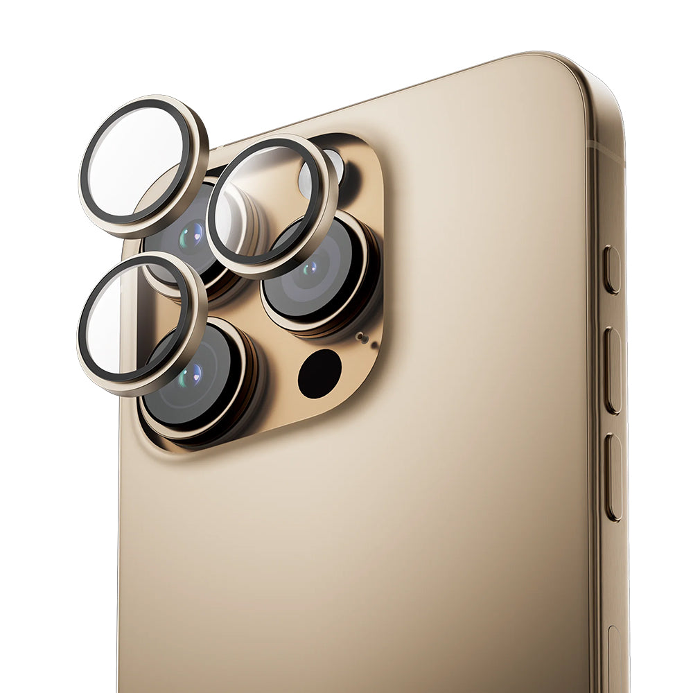 Anank AR Achtercamera Beschermfolie voor Apple iPhone 16 Pro Max / 16 Pro, Gehard Glas, Goudkleurig