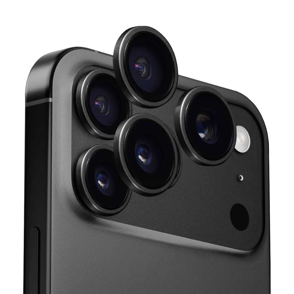 Beschermfolie Anank AR Achtercamera voor Apple iPhone 17 Pro Max / 17 Pro, Gehard Glas, Zwart
