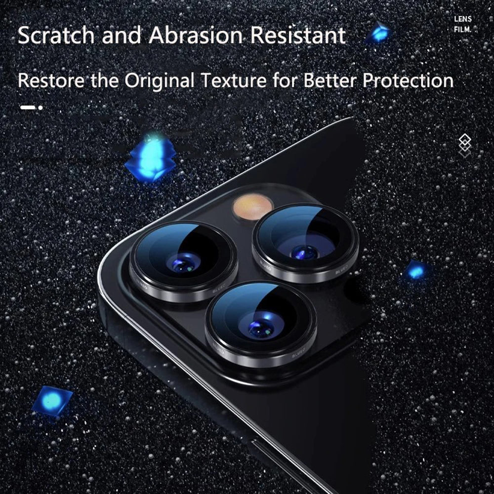 Film de protection pour caméra arrière Blueo 99 Anti-Réfléchissant HD pour Apple iPhone 16 Pro Max / 16 Pro, Verre trempé, Argenté
