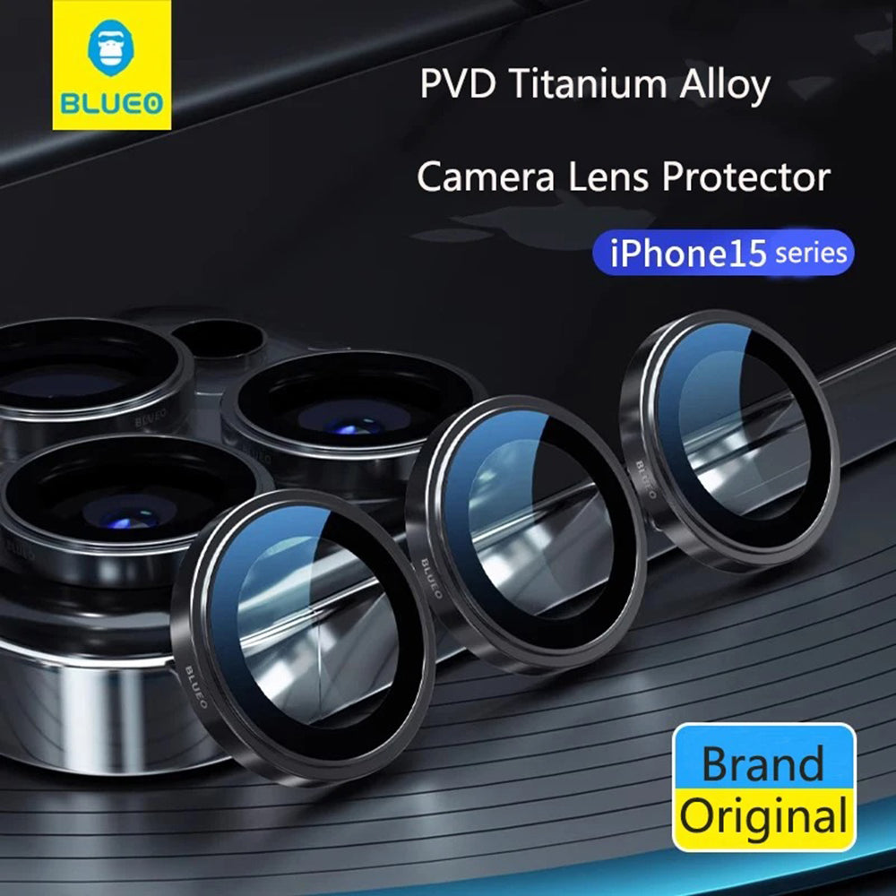 Film de protection pour caméra arrière Blueo 99 Anti-Réflexion HD pour Apple iPhone 16 Pro Max / 16 Pro, Verre trempé, Gris métallique
