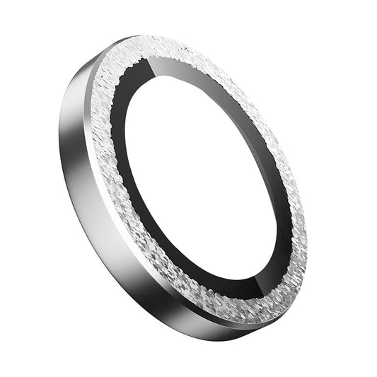 Beschermfolie Achtercamera Blueo Glitter Diamond Metal Frame voor Apple iPhone 16 Pro Max / 16 Pro, Gehard Glas, Zilver