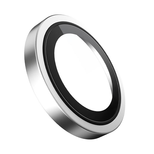 Blueo Metal Frame Achtercamera Beschermfolie voor Apple iPhone 16 Plus / 16, Gehard Glas, Zilver