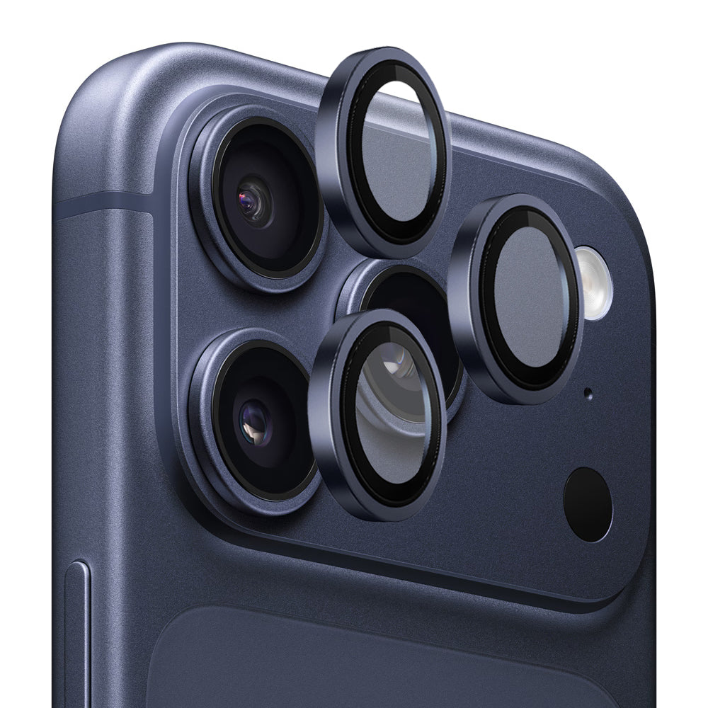 Beschermfolie Blueo Metal Frame voor Apple iPhone 17 Pro Max / 17 Pro, Gehard Glas, Donkerblauw