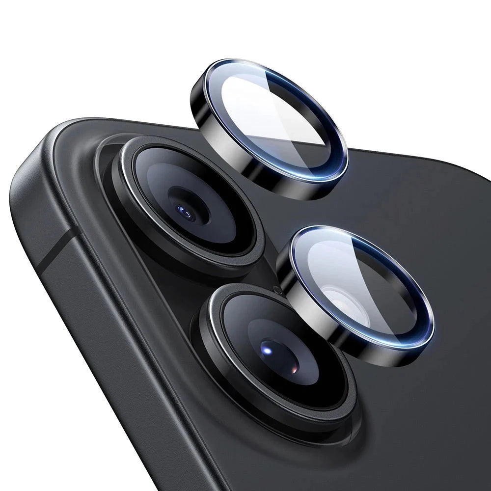Beschermfolie Achtercamera ESR Armorite voor Apple iPhone 17 / 16 Plus / 16, Gehard Glas, Set van 2 stuks, Zwart