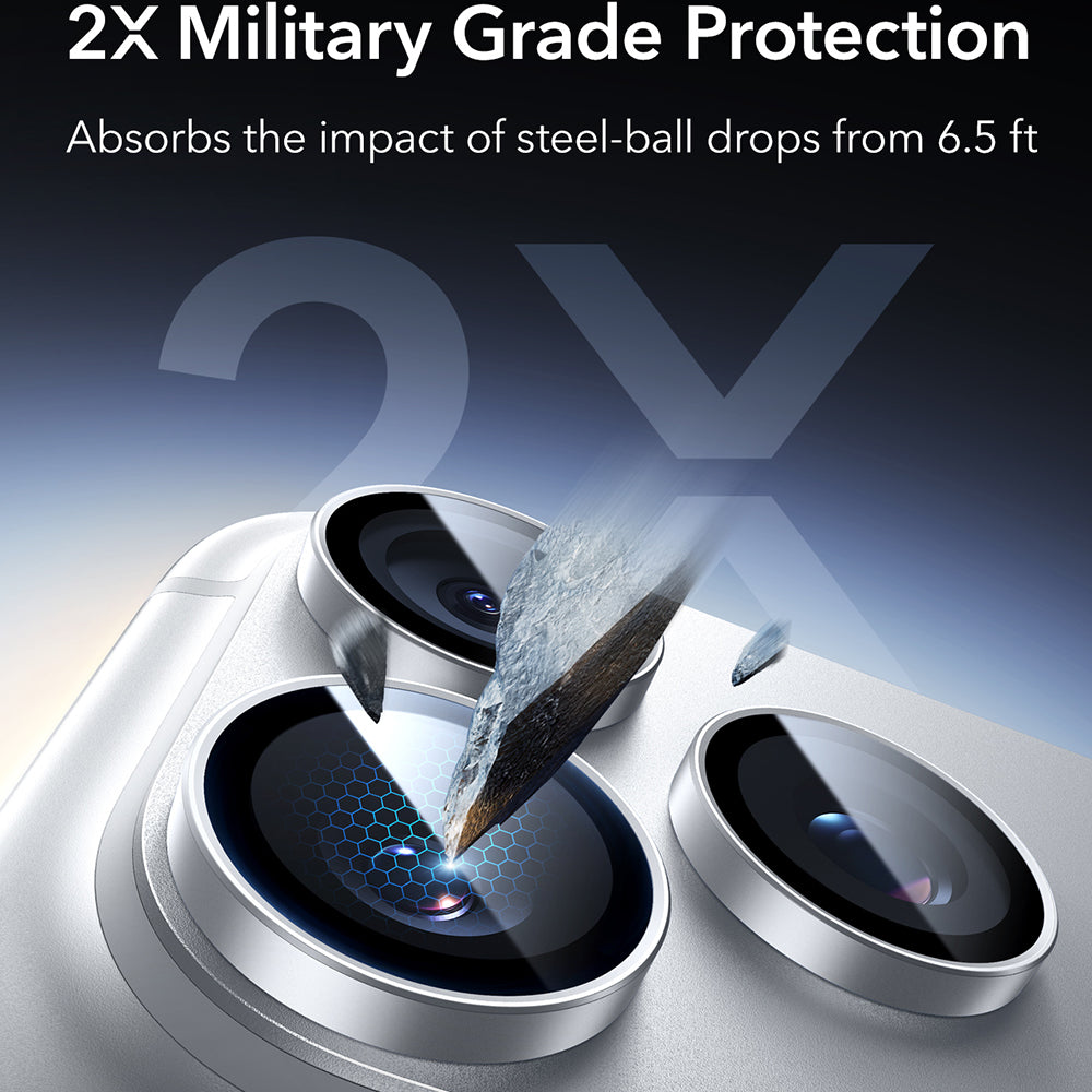 ESR Armorite Achtercamera Beschermfolie voor Apple iPhone 18 Pro / 18 Pro max, Gehard Glas, Zilver