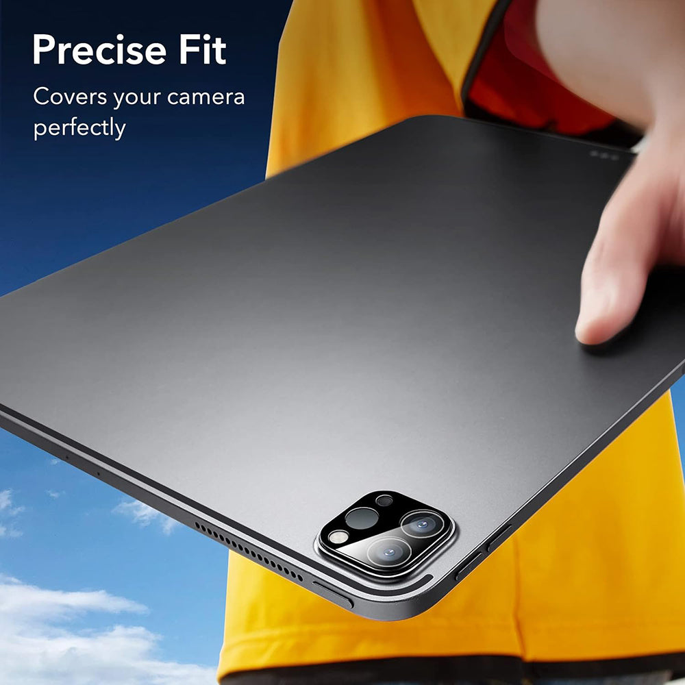 Film de protection pour caméra arrière ESR pour Apple iPad Pro 13 (2024) / Pro 11 (2022) / Pro 12.9 (2022), Verre Trempé, Lot de 2 pièces, Noir