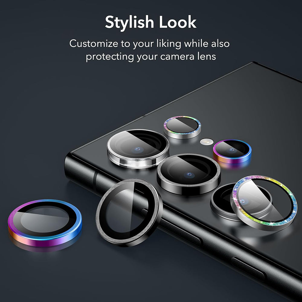 Beschermfolie Achtercamera ESR voor Samsung Galaxy S24 Ultra S928, Gehard Glas, Set van 2 stuks, Zwart