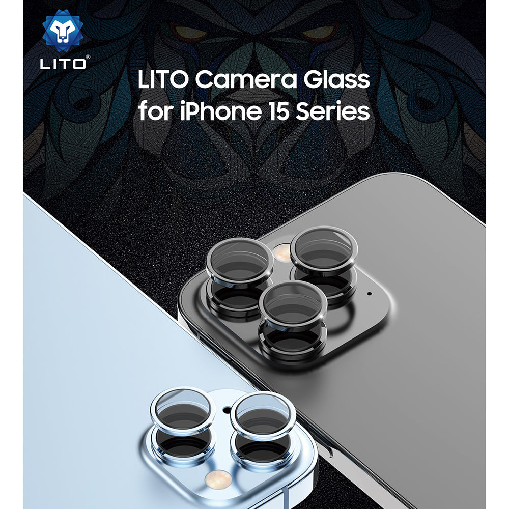 Lito S+ Achtercamera Beschermfolie voor Apple iPhone 13 Pro Max / 13 Pro, Gehard Glas, Grijs