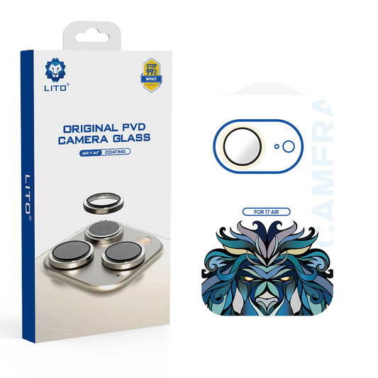 Beschermfolie Achtercamera Lito Titanium AR voor Apple iPhone 17 Air, Gehard Glas, Goudkleurig