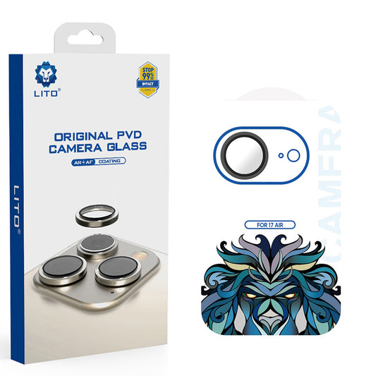 Beschermfolie Achtercamera Lito Titanium AR voor Apple iPhone 17 Air, Gehard Glas, Zwart