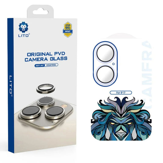 Beschermfolie Achtercamera Lito Titanium AR voor Apple iPhone 17, Gehard Glas, Blauw