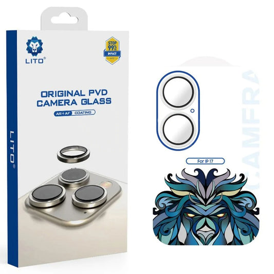 Beschermfolie Achtercamera Lito Titanium AR voor Apple iPhone 17, Gehard Glas, Zilverkleurig