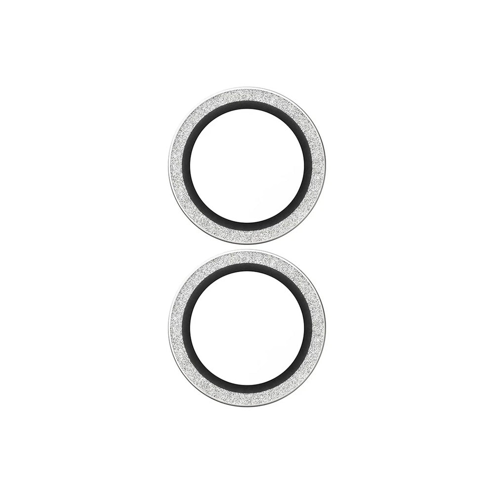 Beschermfolie Achtercamera PanzerGlass Hoops Glitter voor Apple iPhone 17 / 16 Plus / 16, Gehard Glas, Zilverkleurig