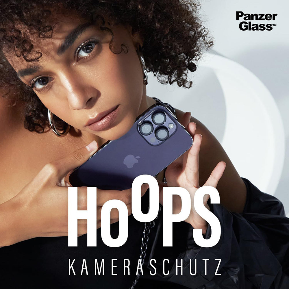 Film de protection Caméra Arrière PanzerGlass Hoops pour Samsung Galaxy S25 S931, Verre Trempé, Noir