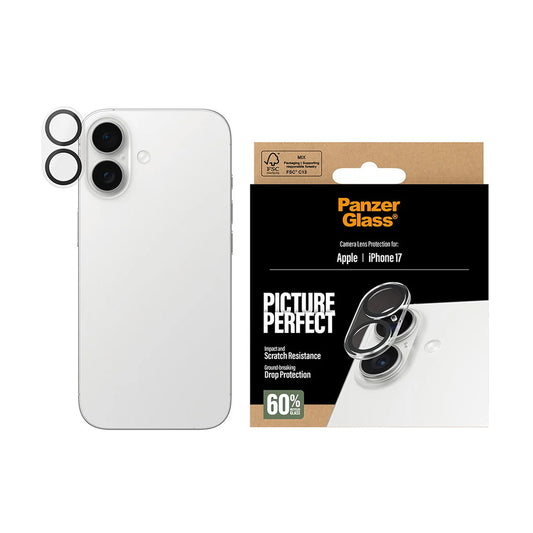 Film de protection Caméra Arrière PanzerGlass PicturePerfect pour Apple iPhone 17, Verre Trempé, Transparent
