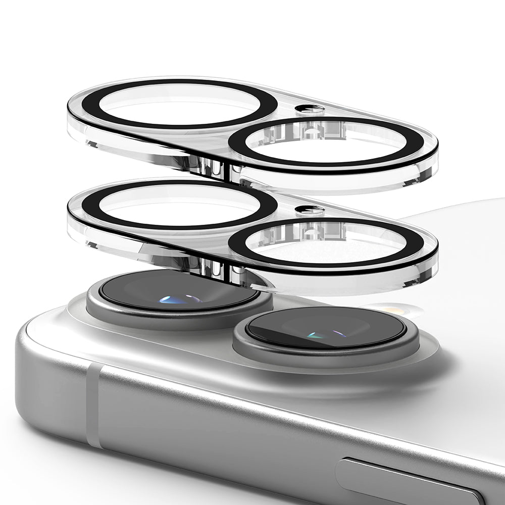 Film de protection pour caméra arrière Ringke pour Apple iPhone 16 Plus / 16, Verre trempé, Lot de 2 pièces, Transparent