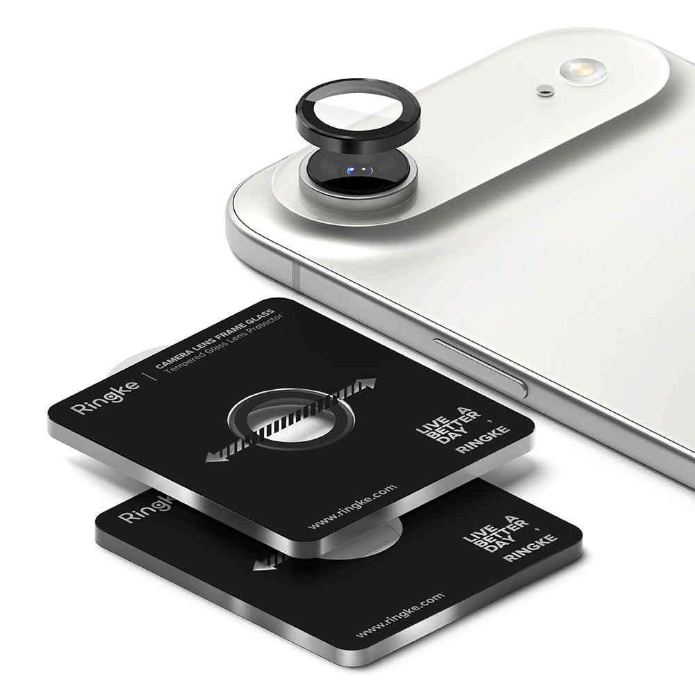 Beschermfolie Ringke Achtercamera voor Apple iPhone 17 Air, Gehard Glas, Zwart
