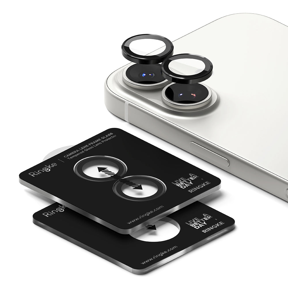 Beschermfolie Ringke Achtercamera voor Apple iPhone 17, Gehard Glas, Zwart
