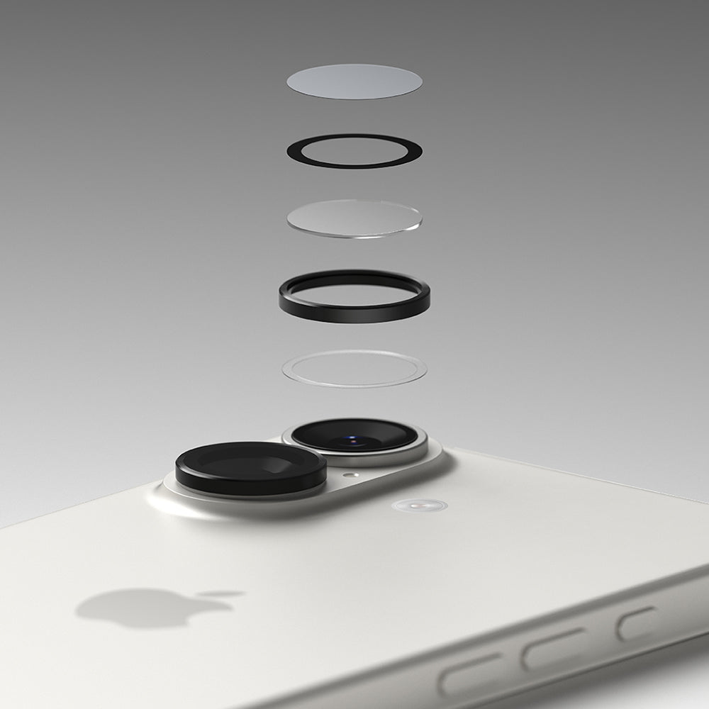 Beschermfolie Ringke Achtercamera voor Apple iPhone 17, Gehard Glas, Zwart