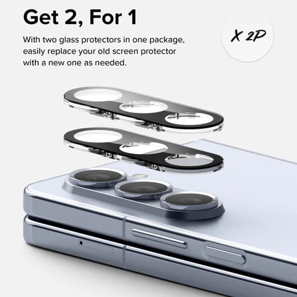Ringke Achtercamera Beschermfolie voor Samsung Galaxy Z Fold5 F946, Gehard Glas, Set van 2 Stuks, Transparant