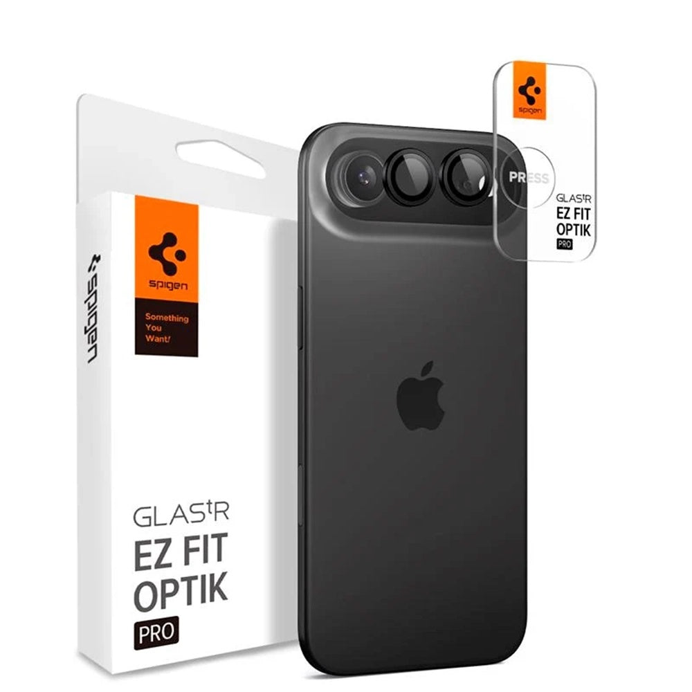 Schutzfolie Rückkamera Spigen GlastR EZ FIT Optik Pro für Apple iPhone 17 Air, Gehärtetes Glas, Set 2 Stück, Schwarz AGL09863