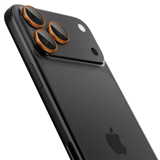 Beschermfolie Achtercamera Spigen GlastR EZ FIT Optik Pro voor Apple iPhone 17 Pro Max / 17 Pro, Gehard Glas, Set van 2 stuks, Oranje
