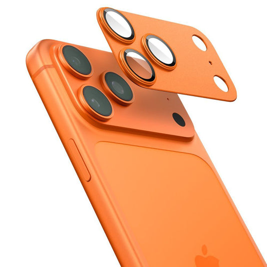 Beschermfolie Achtercamera Spigen GlastR EZ FIT Optik Pro voor Apple iPhone 17 Pro Max, Gehard Glas, Set van 2 stuks, Oranje