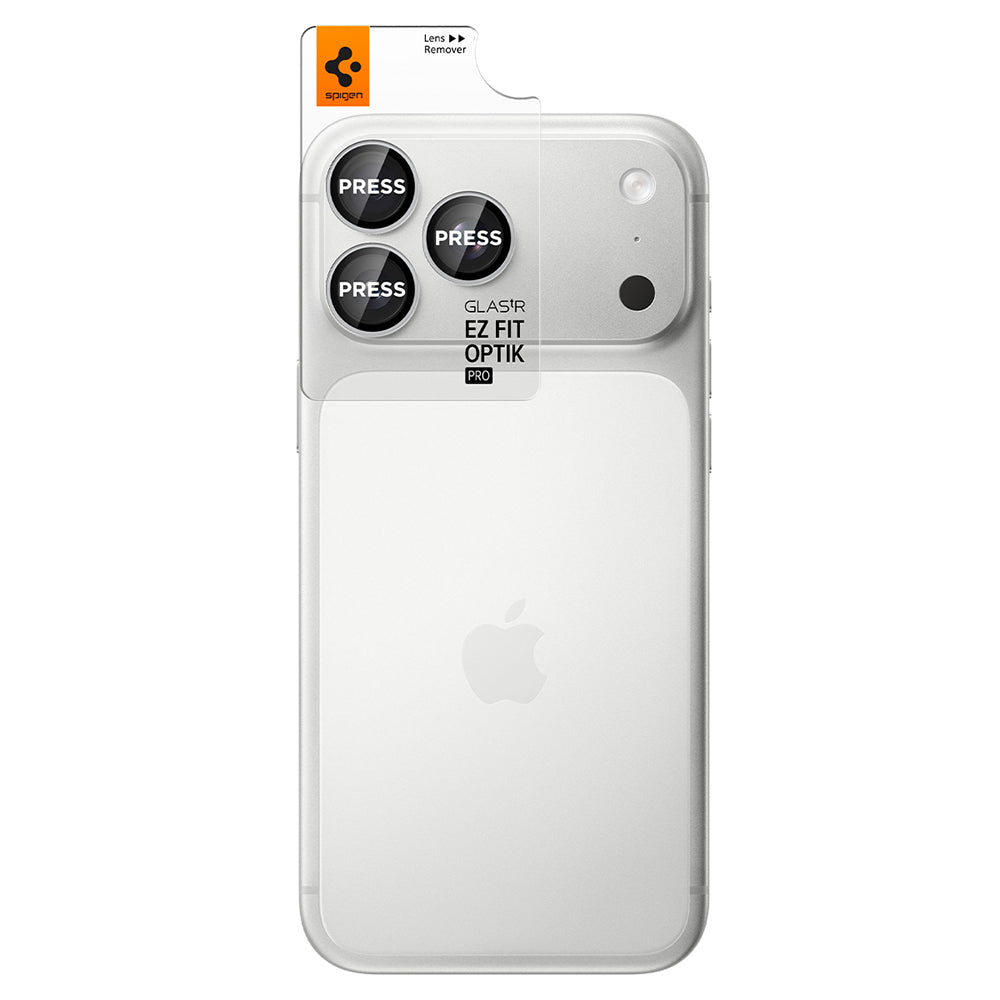 Schutzfolie für die Rückkamera Spigen GlastR EZ FIT Optik Pro für Apple iPhone 18 Pro / 18 Pro Max, gehärtetes Glas, 2 Stück Set, Silber